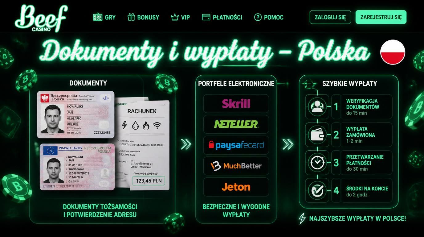 wszystkie potrzebne dokumenty i metody wypłaty z logotypami płatności